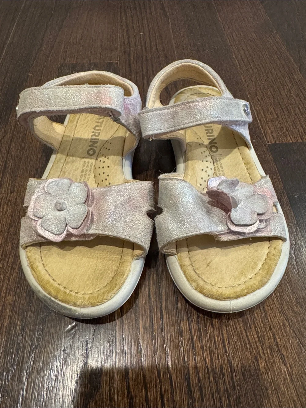 Naturino Amrock Flower Leather Sandals Girls EU 25 US 8